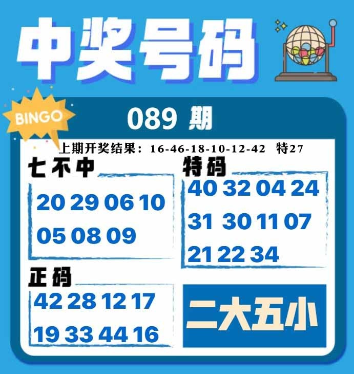 089期中奖号码[图]